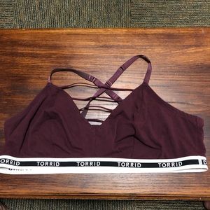Torrid burgundy criss cross bralette